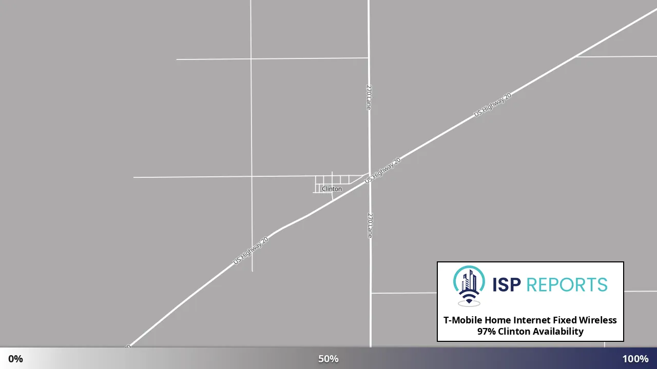 Clinton, NE map of internet availability