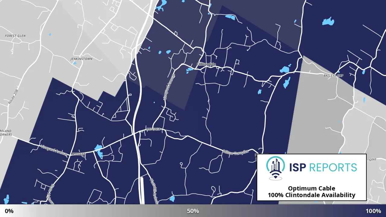Clintondale, NY map of internet availability