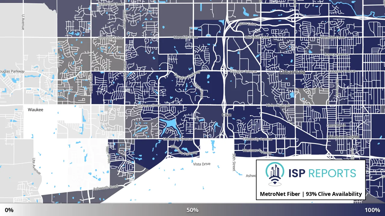 Clive, IA map of internet availability