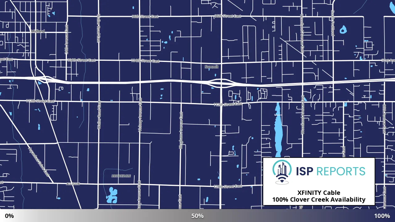 Clover Creek, WA map of internet availability