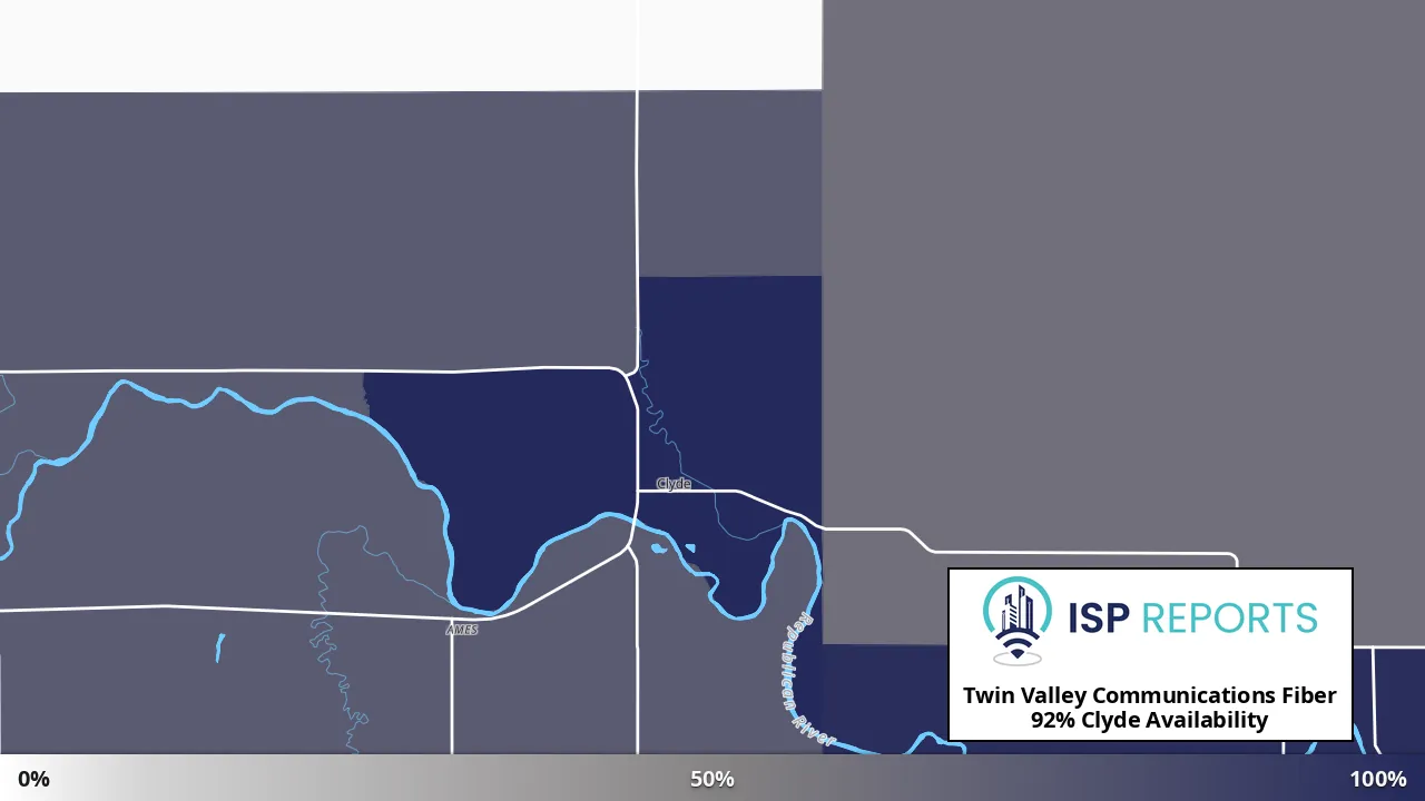 Clyde, KS map of internet availability