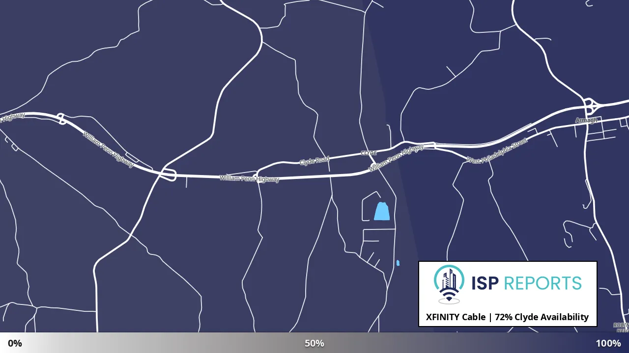 Clyde, PA map of internet availability