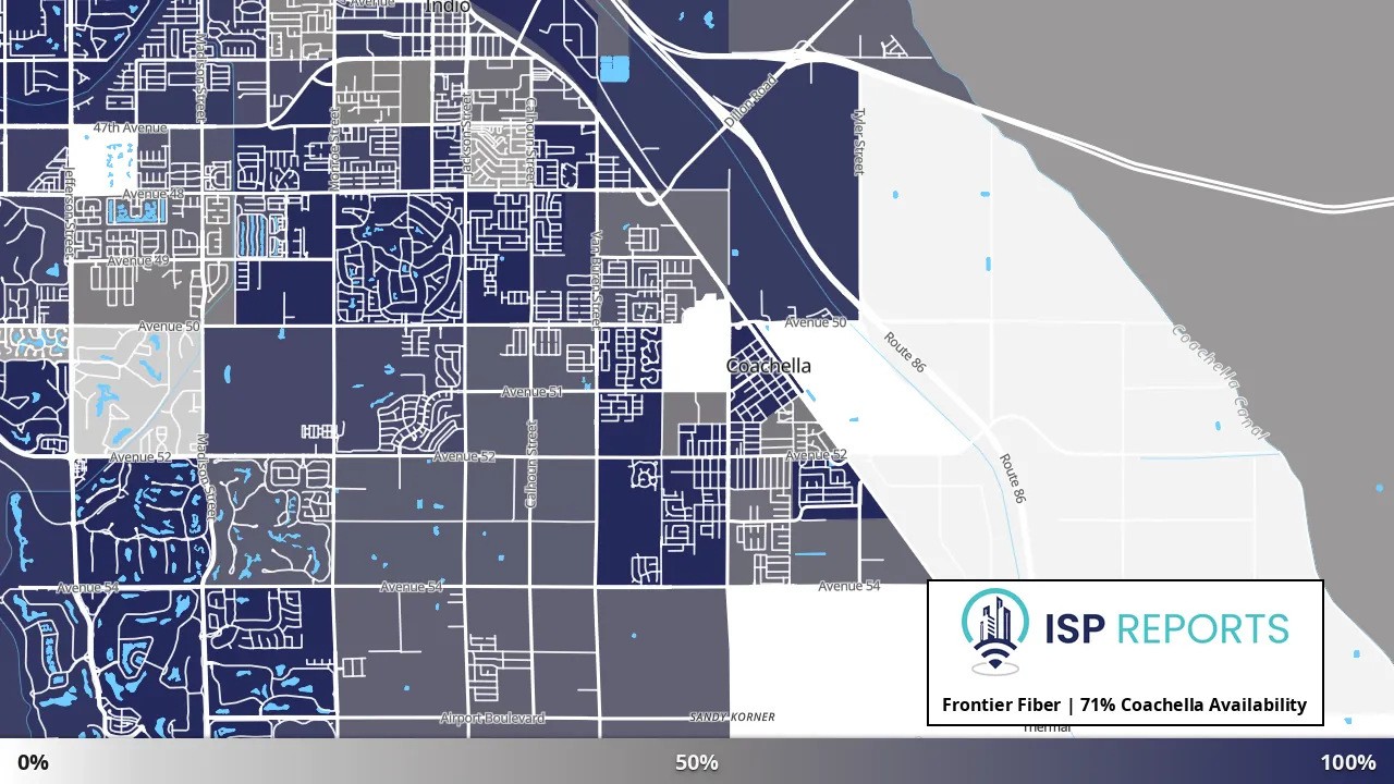 Coachella, CA map of internet availability