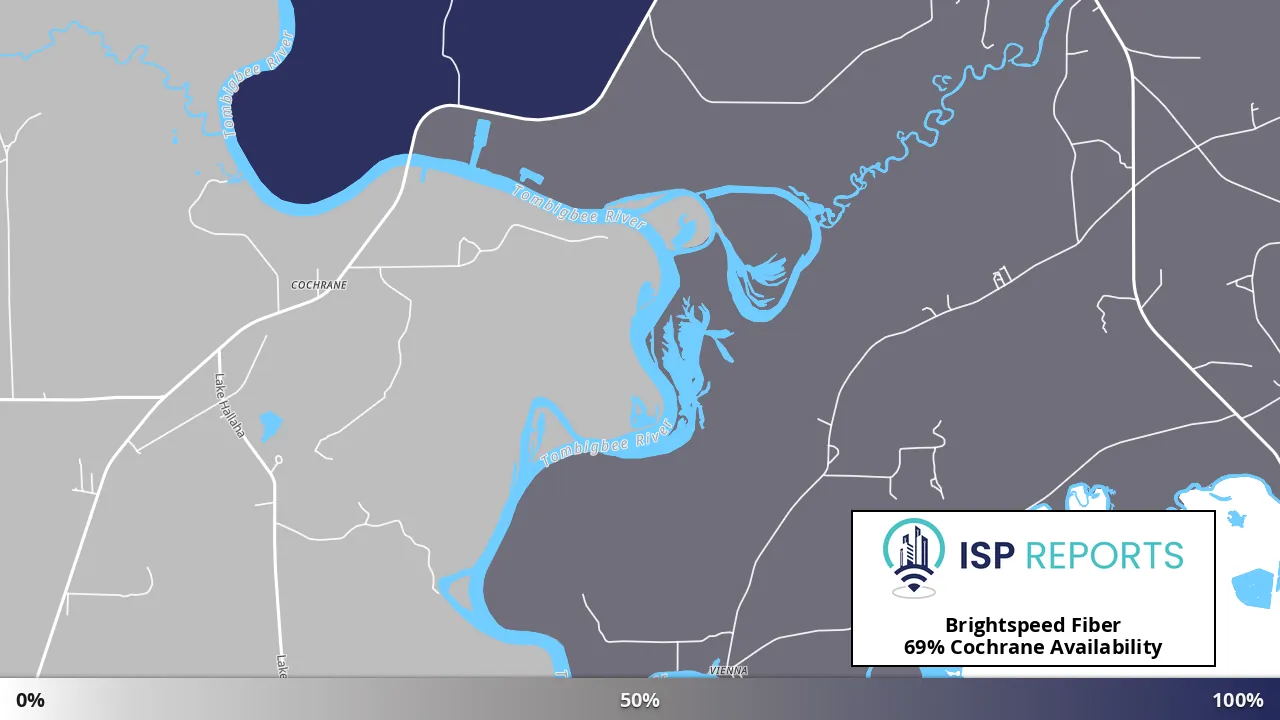Cochrane, AL map of internet availability