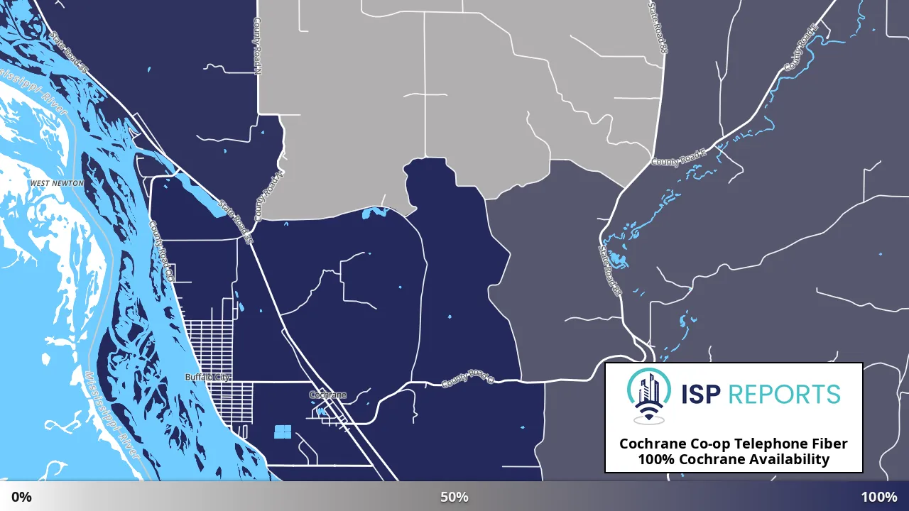 Cochrane, WI map of internet availability
