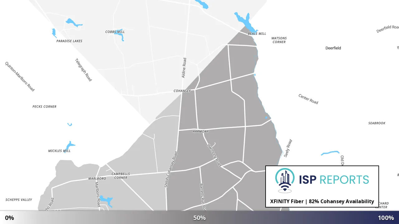 Cohansey, NJ map of internet availability