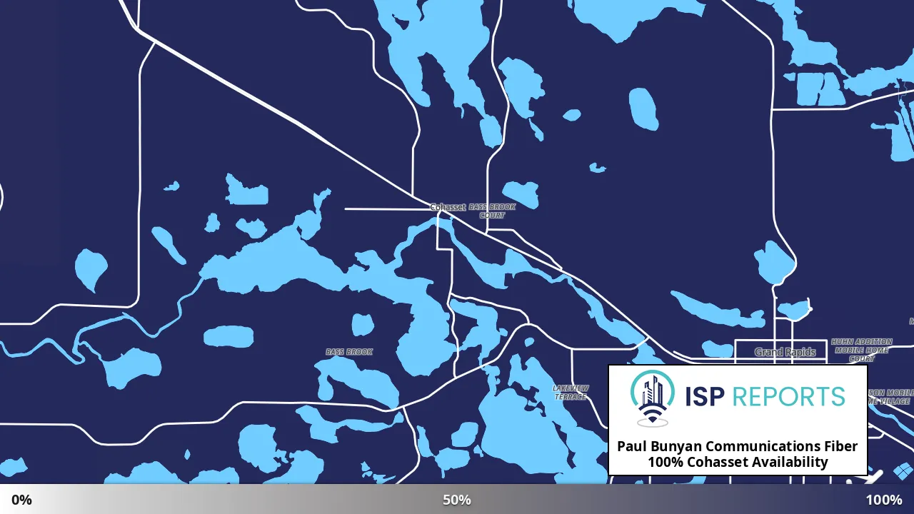 Cohasset, MN map of internet availability