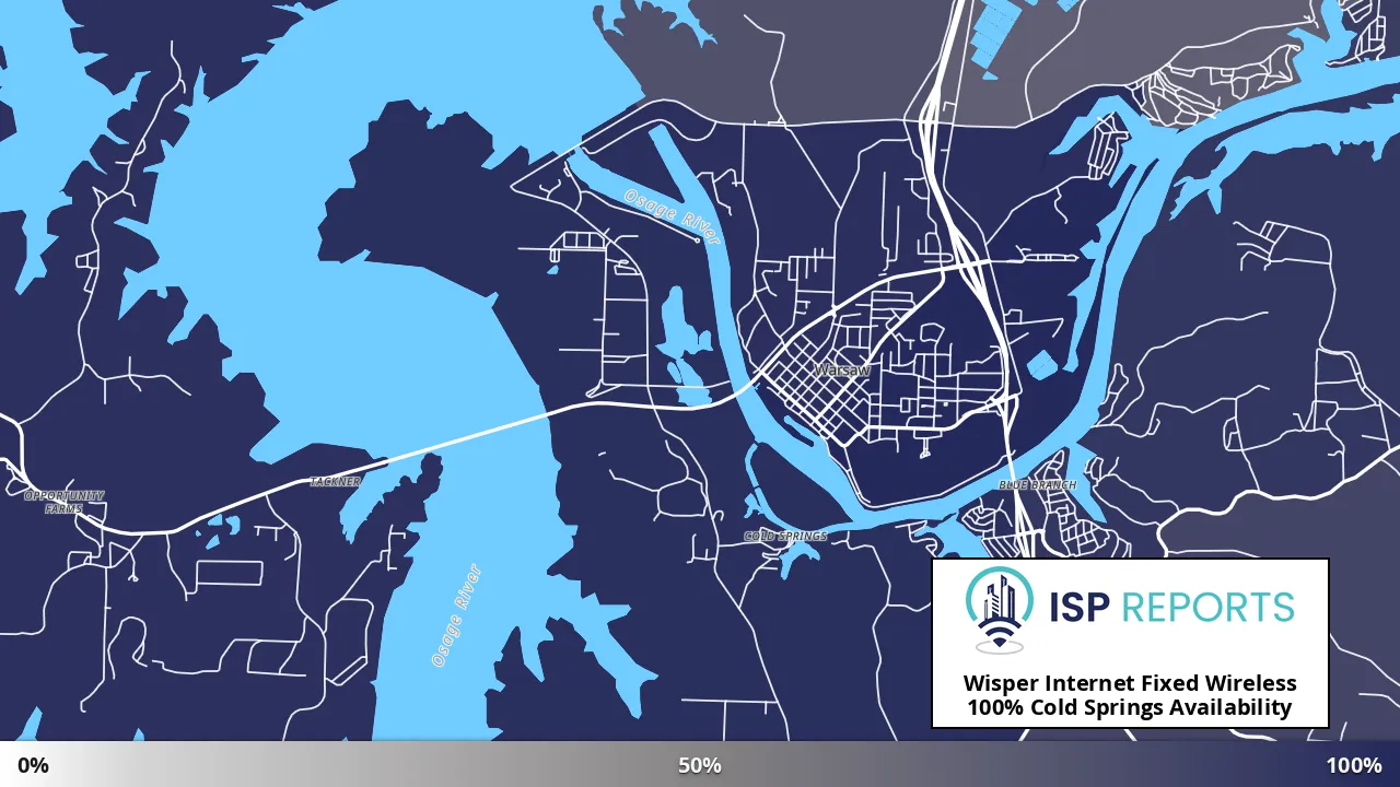 Cold Springs, MO map of internet availability