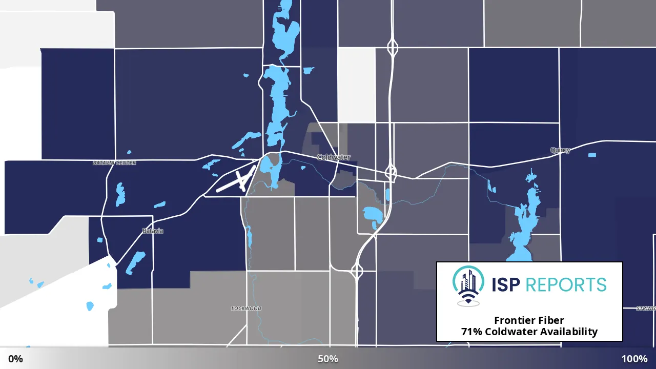 Coldwater, MI map of internet availability