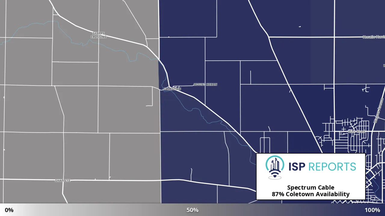 Coletown, OH map of internet availability