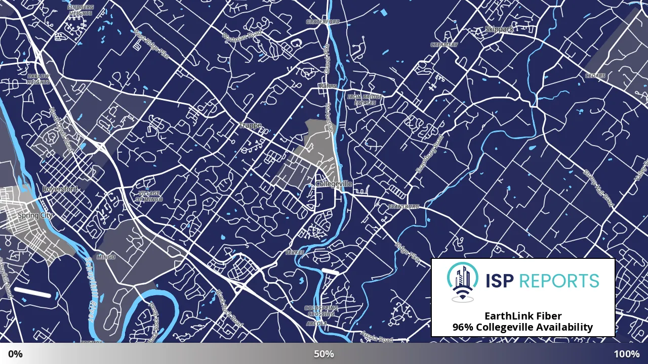 Collegeville, PA map of internet availability