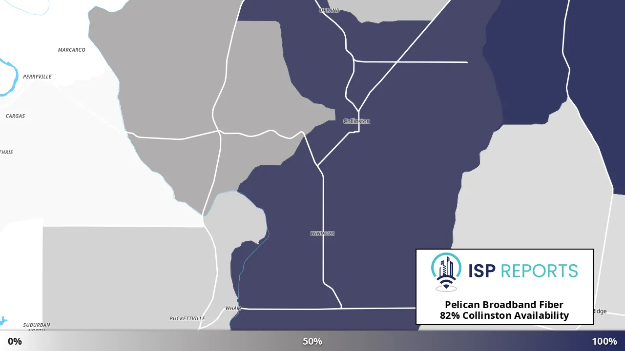 Collinston, LA map of internet availability