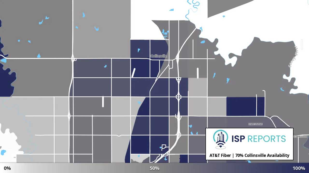 Collinsville, OK map of internet availability