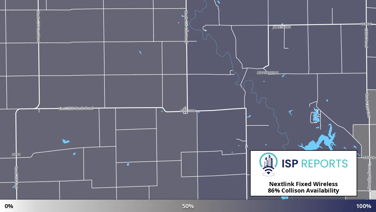 Collison, IL map of internet availability