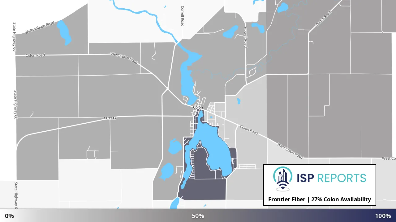 Colon, MI map of internet availability