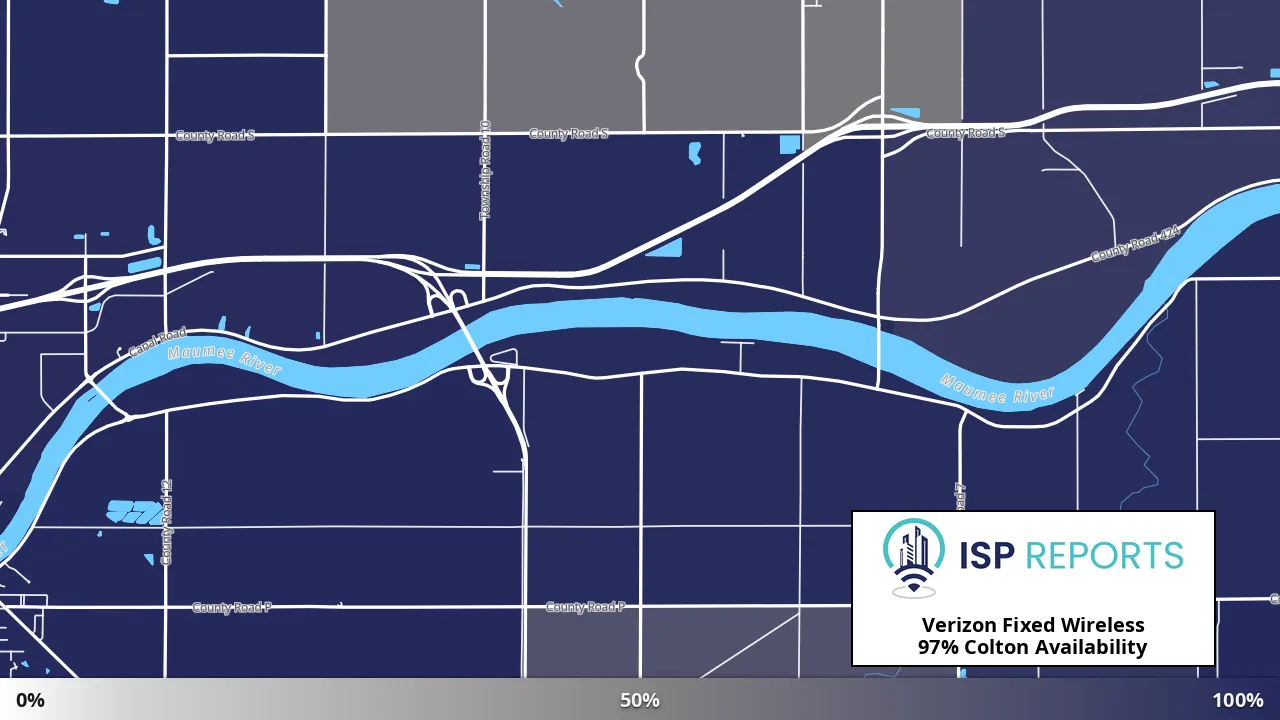Colton, OH map of internet availability