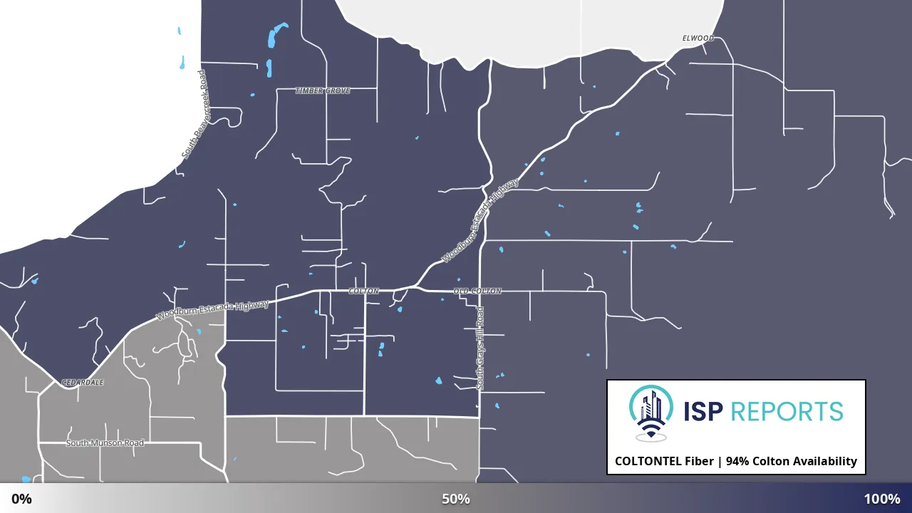 Colton, OR map of internet availability