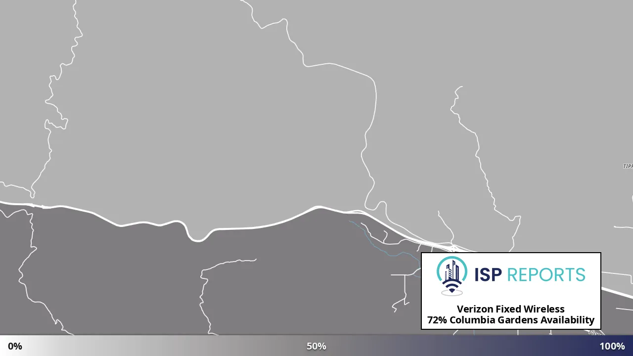 Columbia Gardens, MT map of internet availability