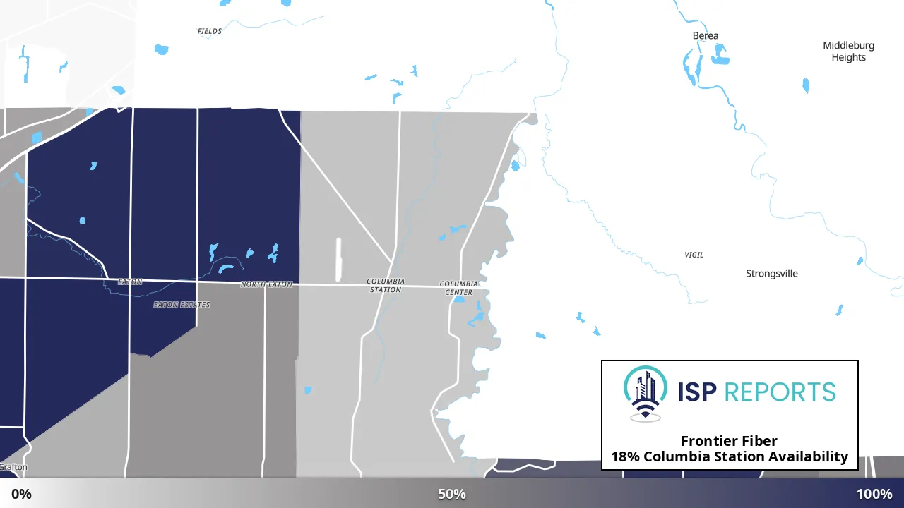 Columbia Station, OH map of internet availability