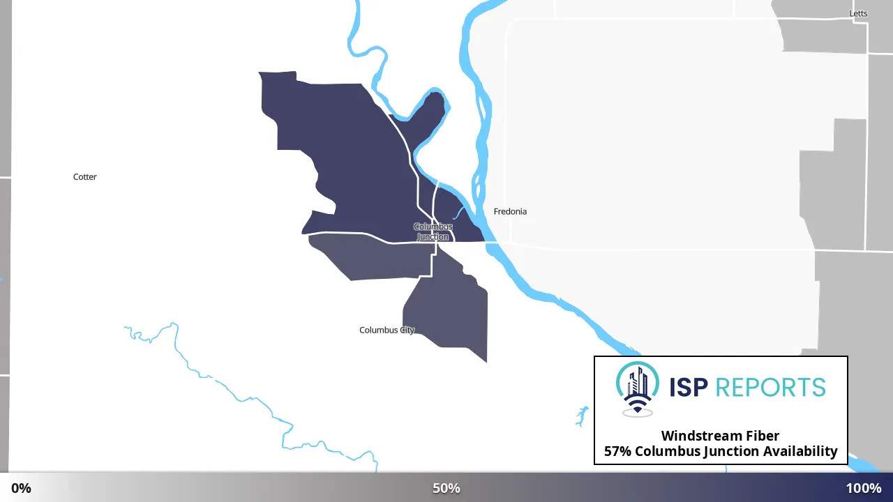 Columbus Junction, IA map of internet availability