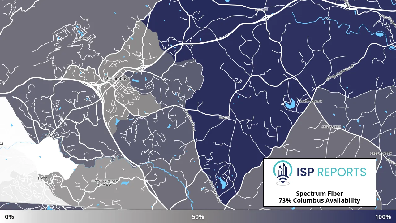 Columbus, NC map of internet availability