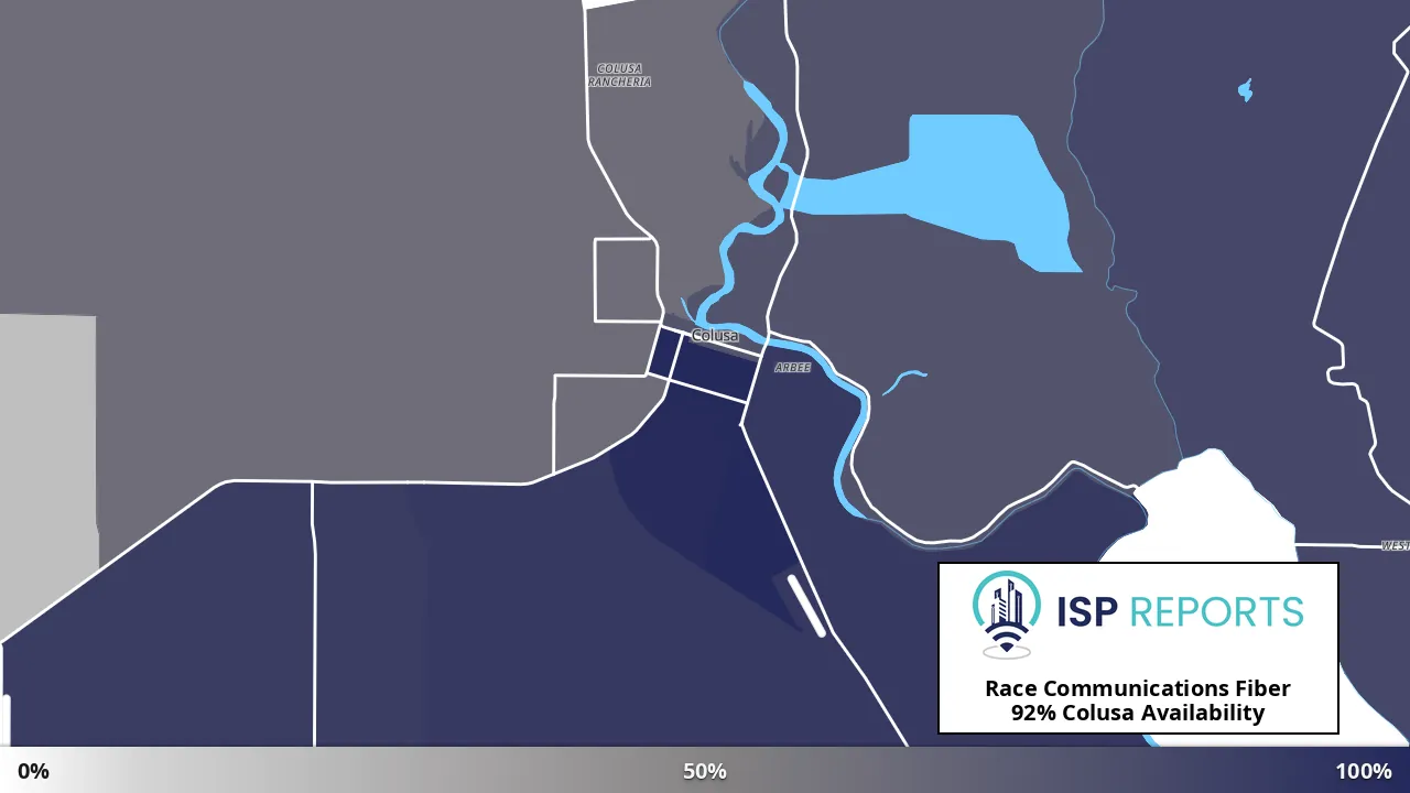 Colusa, CA map of internet availability