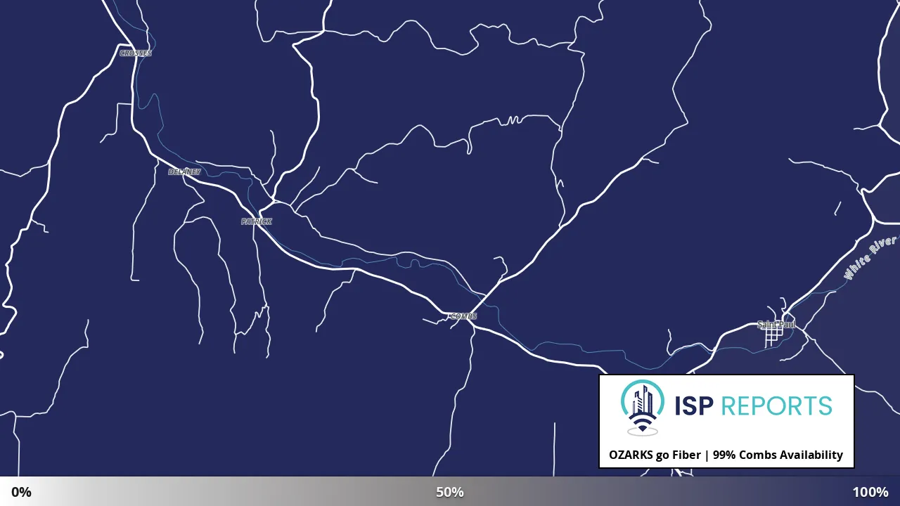 Combs, AR map of internet availability