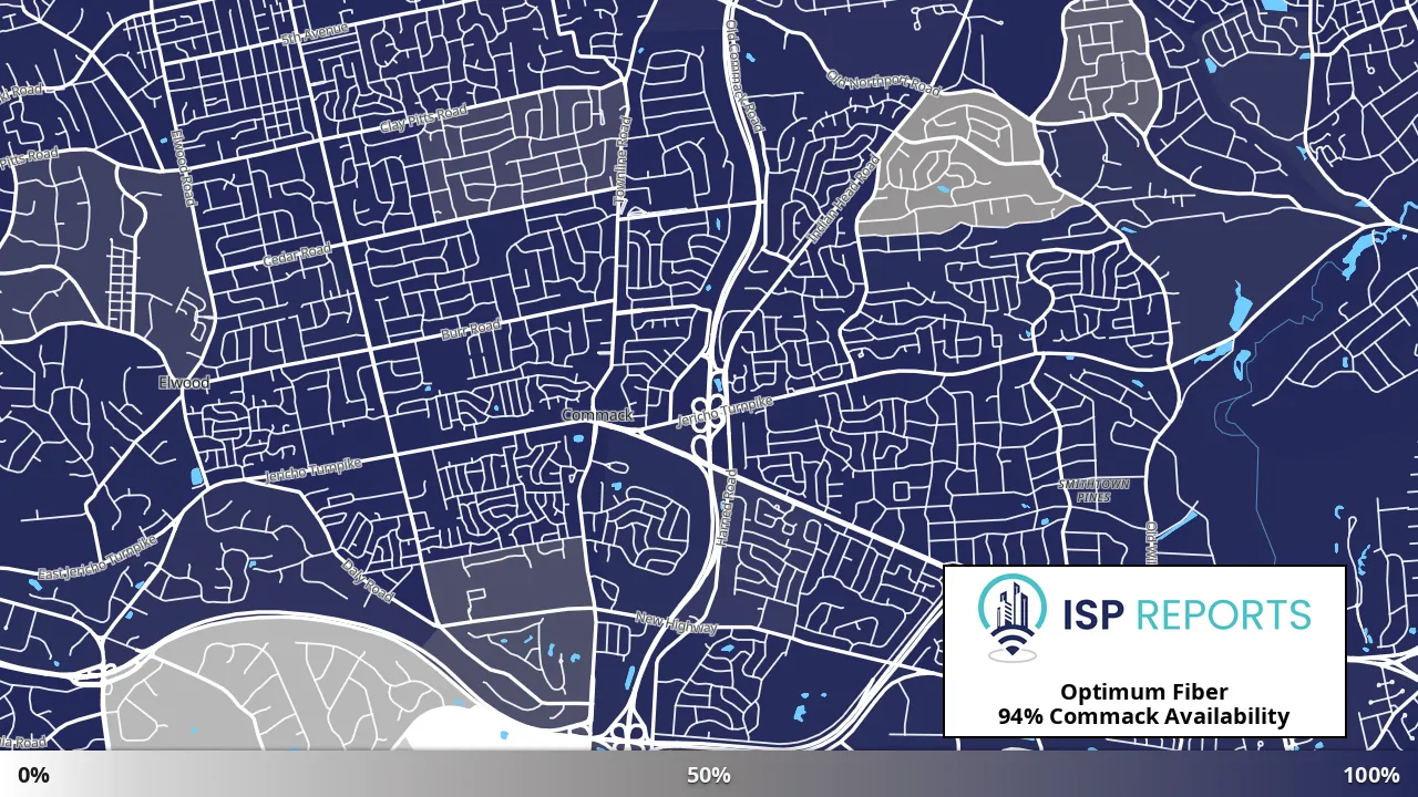 Commack, NY map of internet availability