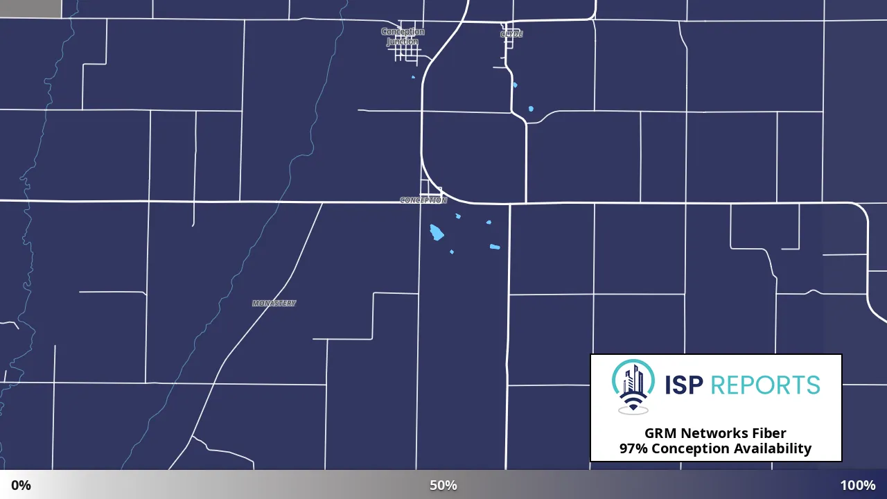 Conception, MO map of internet availability