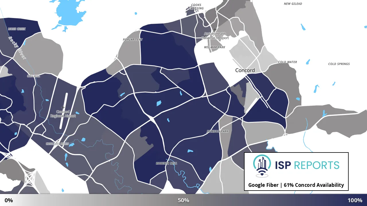 Concord, NC map of internet availability