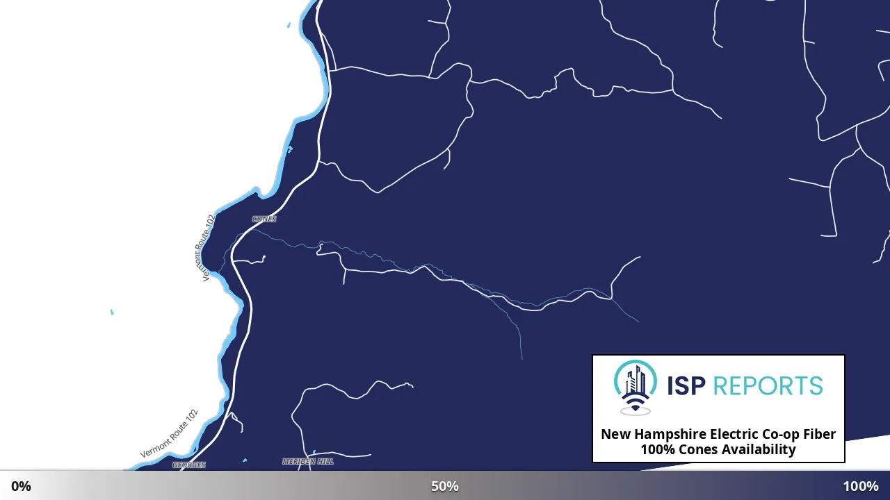 Cones, NH map of internet availability
