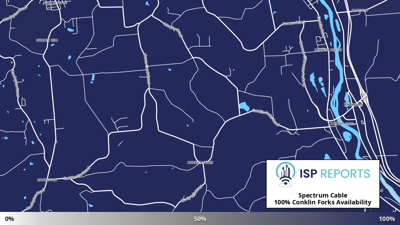 Conklin Forks, NY map of internet availability