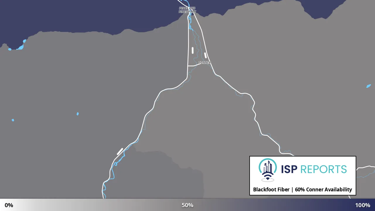 Conner, MT map of internet availability