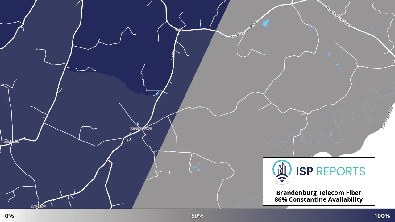 Constantine, KY map of internet availability