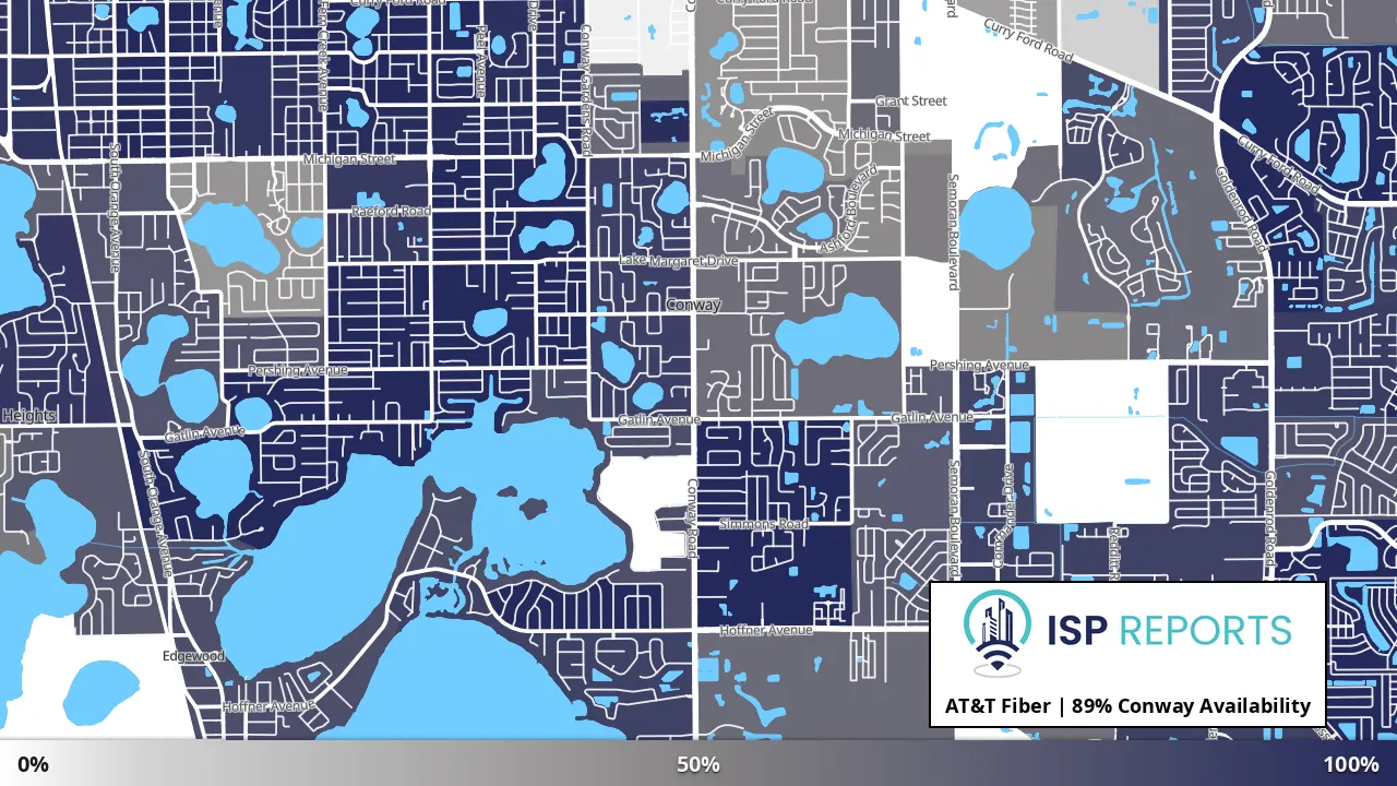 Conway, FL map of internet availability