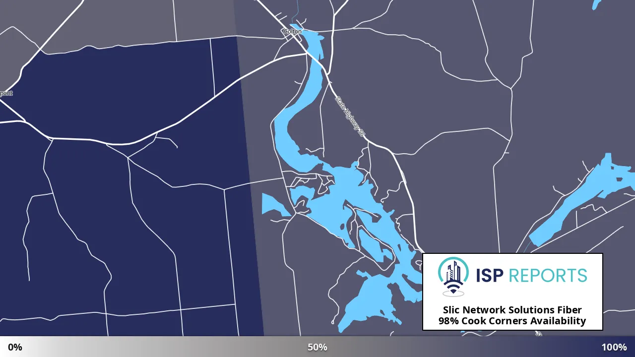Cook Corners, NY map of internet availability
