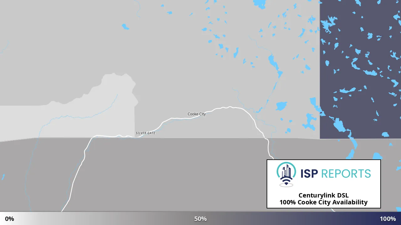 Cooke City, MT map of internet availability