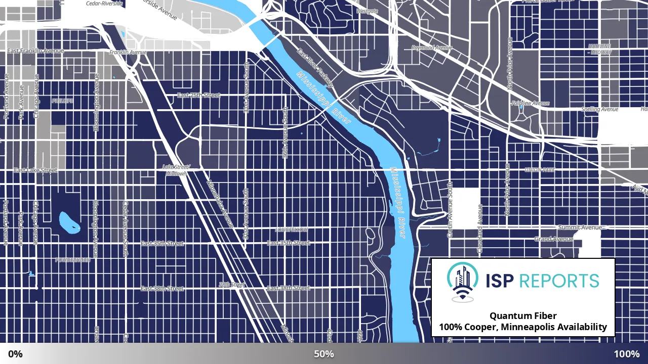 Cooper, Minneapolis, MN map of internet availability