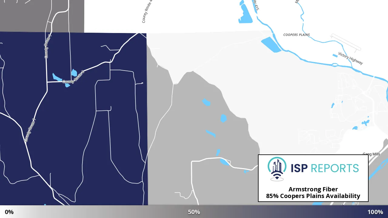 Coopers Plains, NY map of internet availability