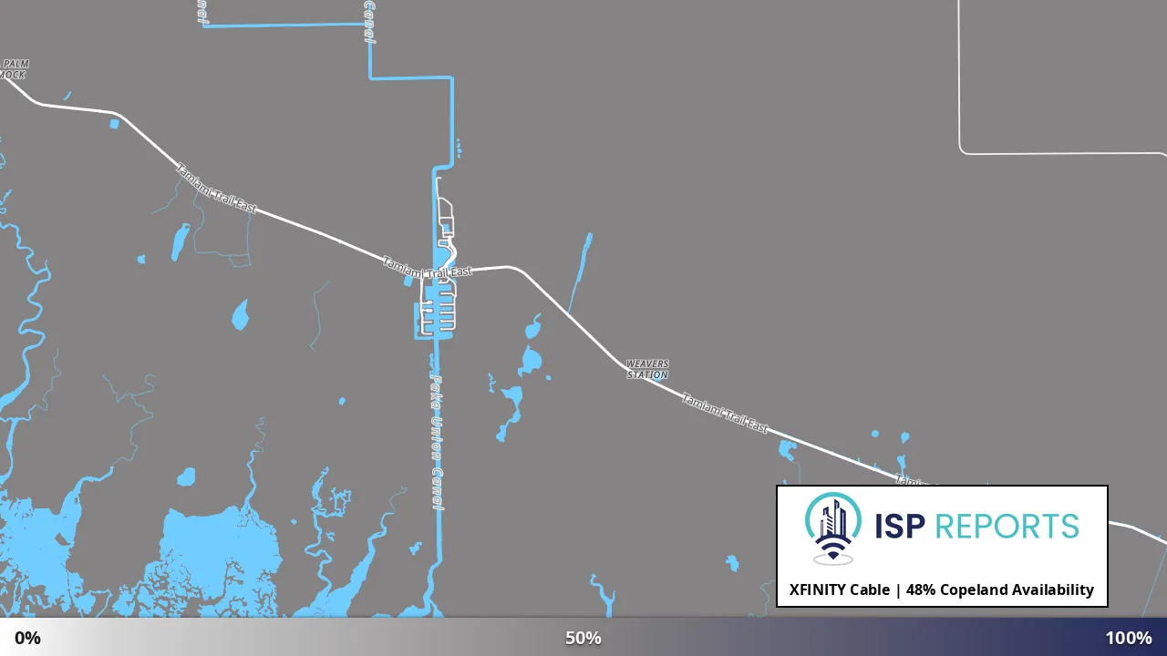 Copeland, FL map of internet availability