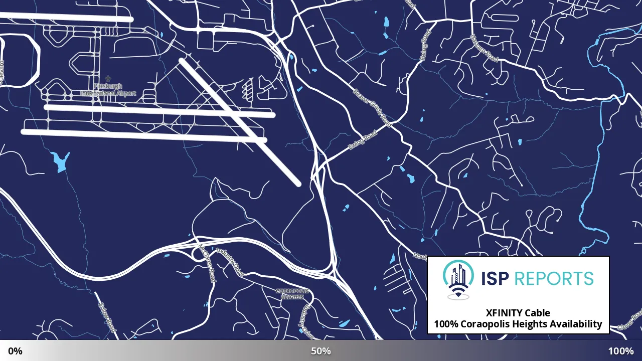 Coraopolis Heights, PA map of internet availability