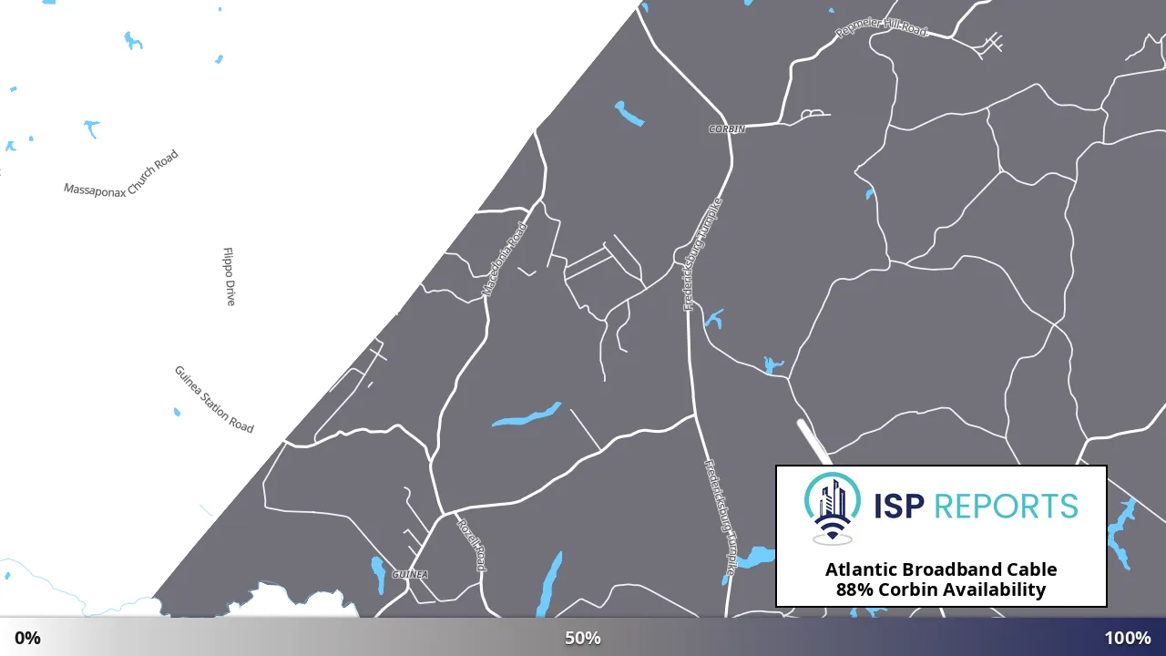 Corbin, VA map of internet availability