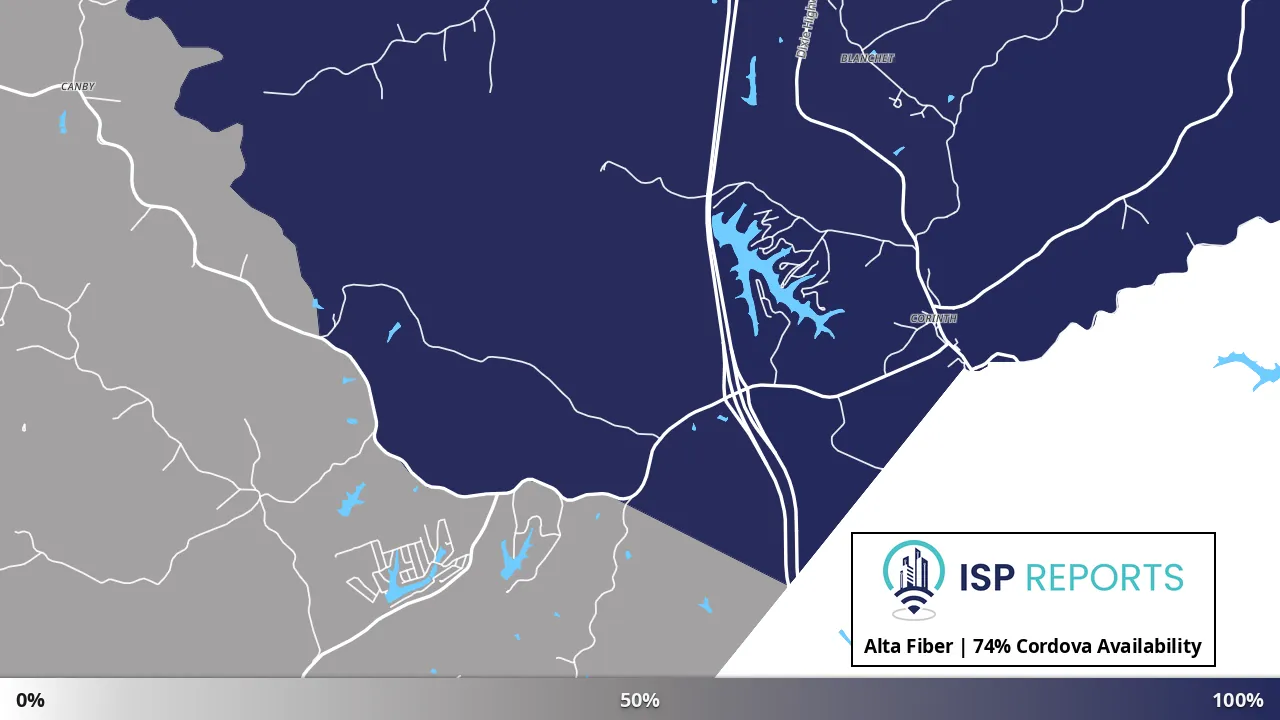 Cordova, KY map of internet availability