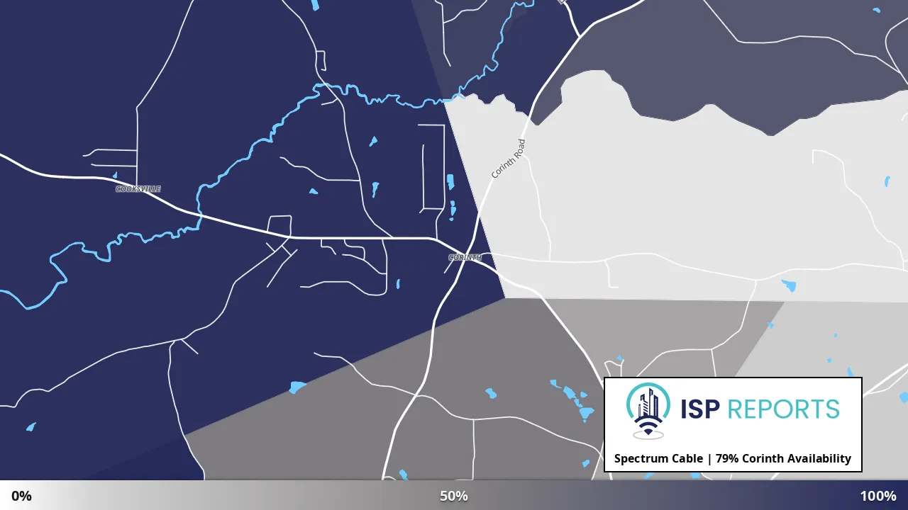 Corinth, GA map of internet availability