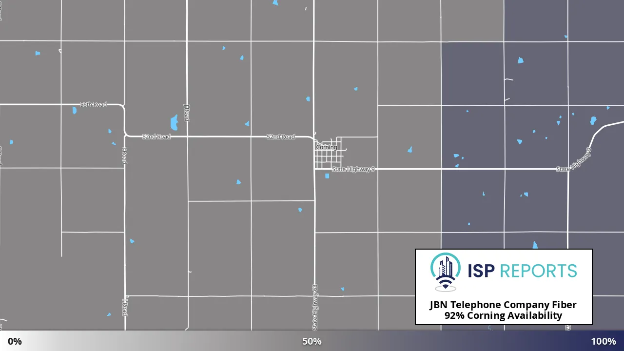 Corning, KS map of internet availability