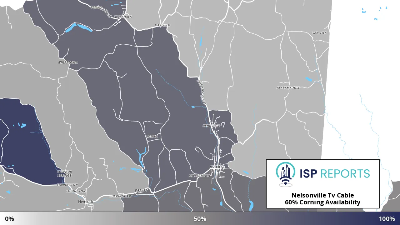 Corning, OH map of internet availability