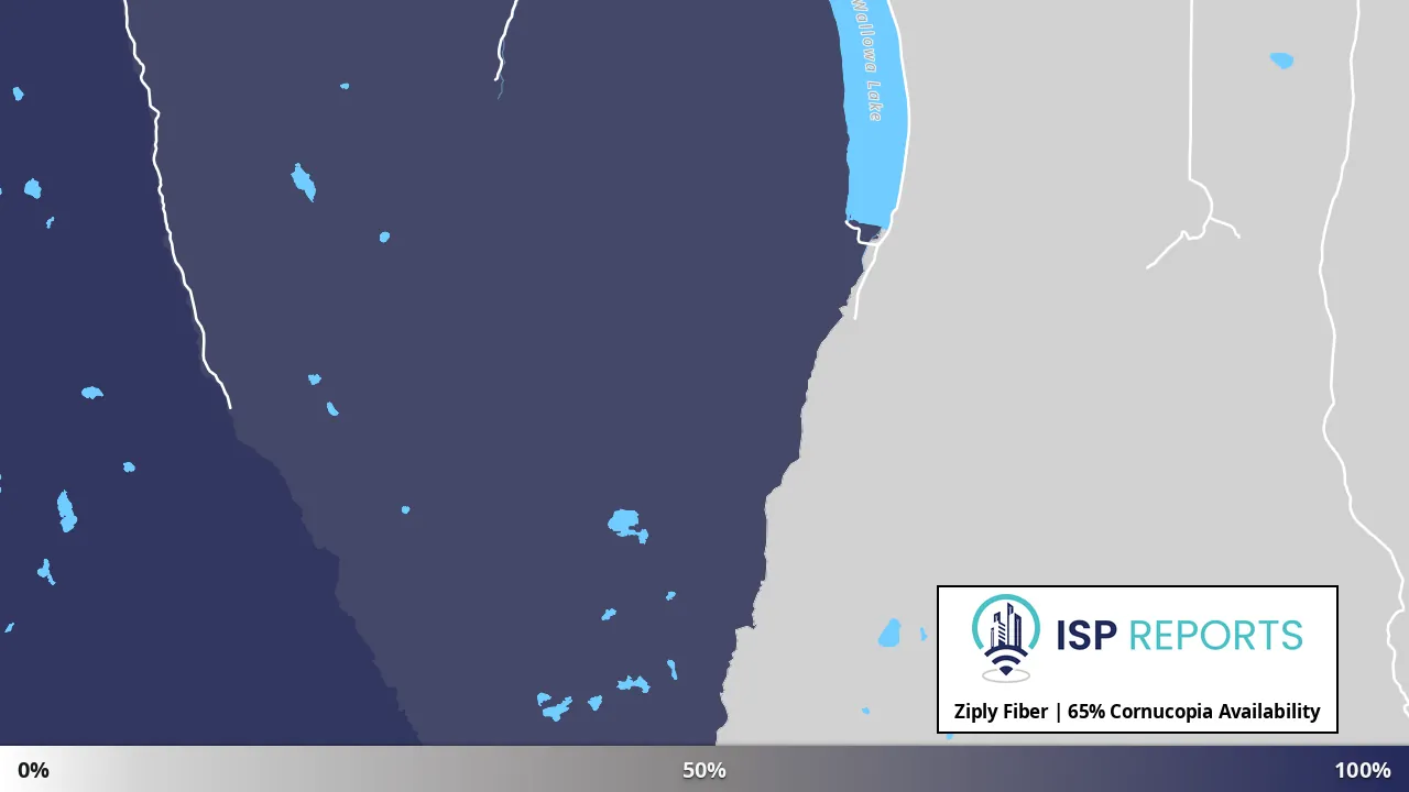 Cornucopia, OR map of internet availability