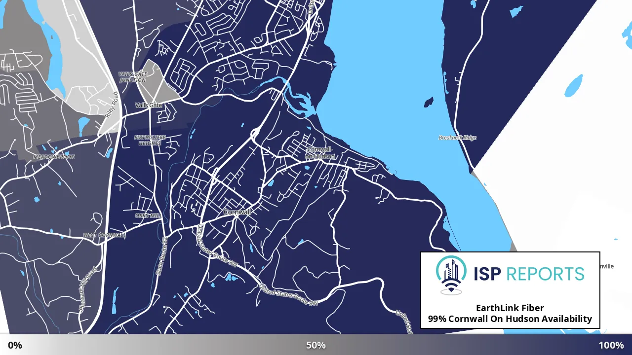 Cornwall On Hudson, NY map of internet availability