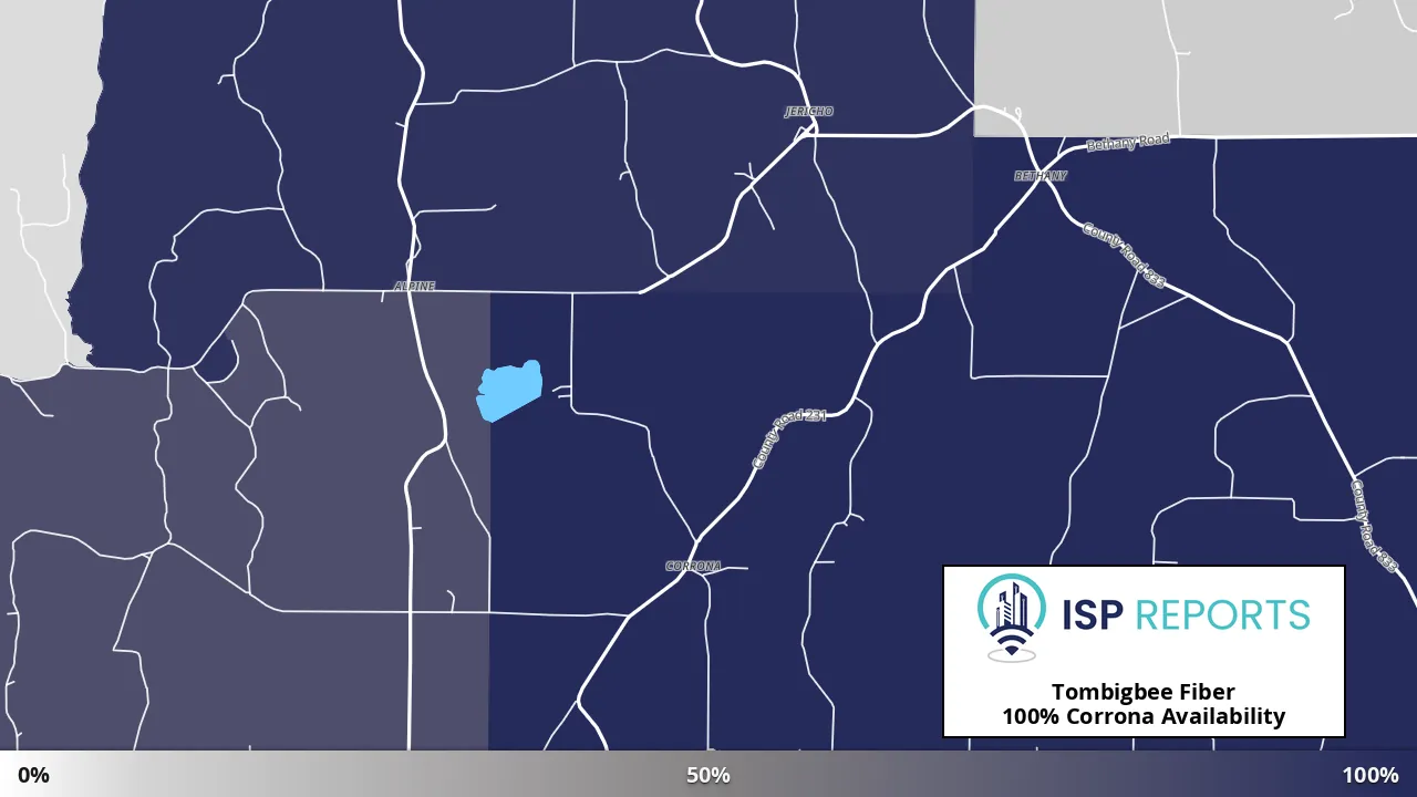 Corrona, MS map of internet availability