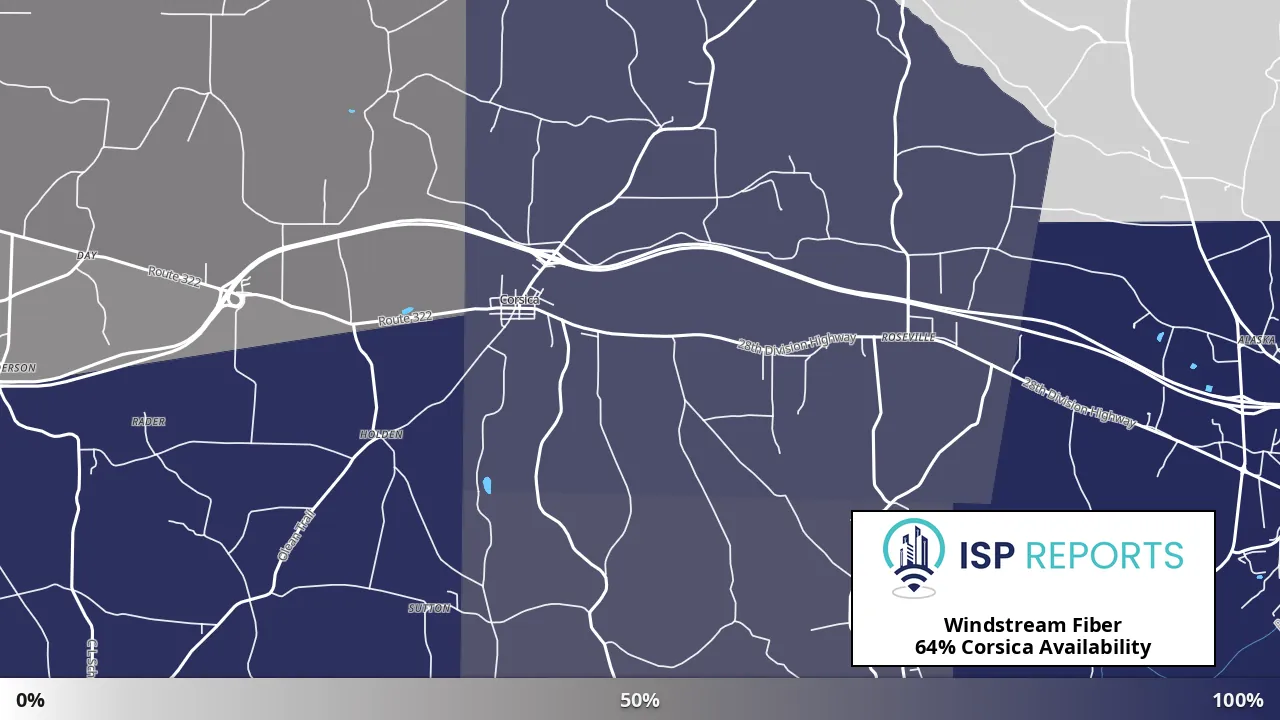 Corsica, PA map of internet availability